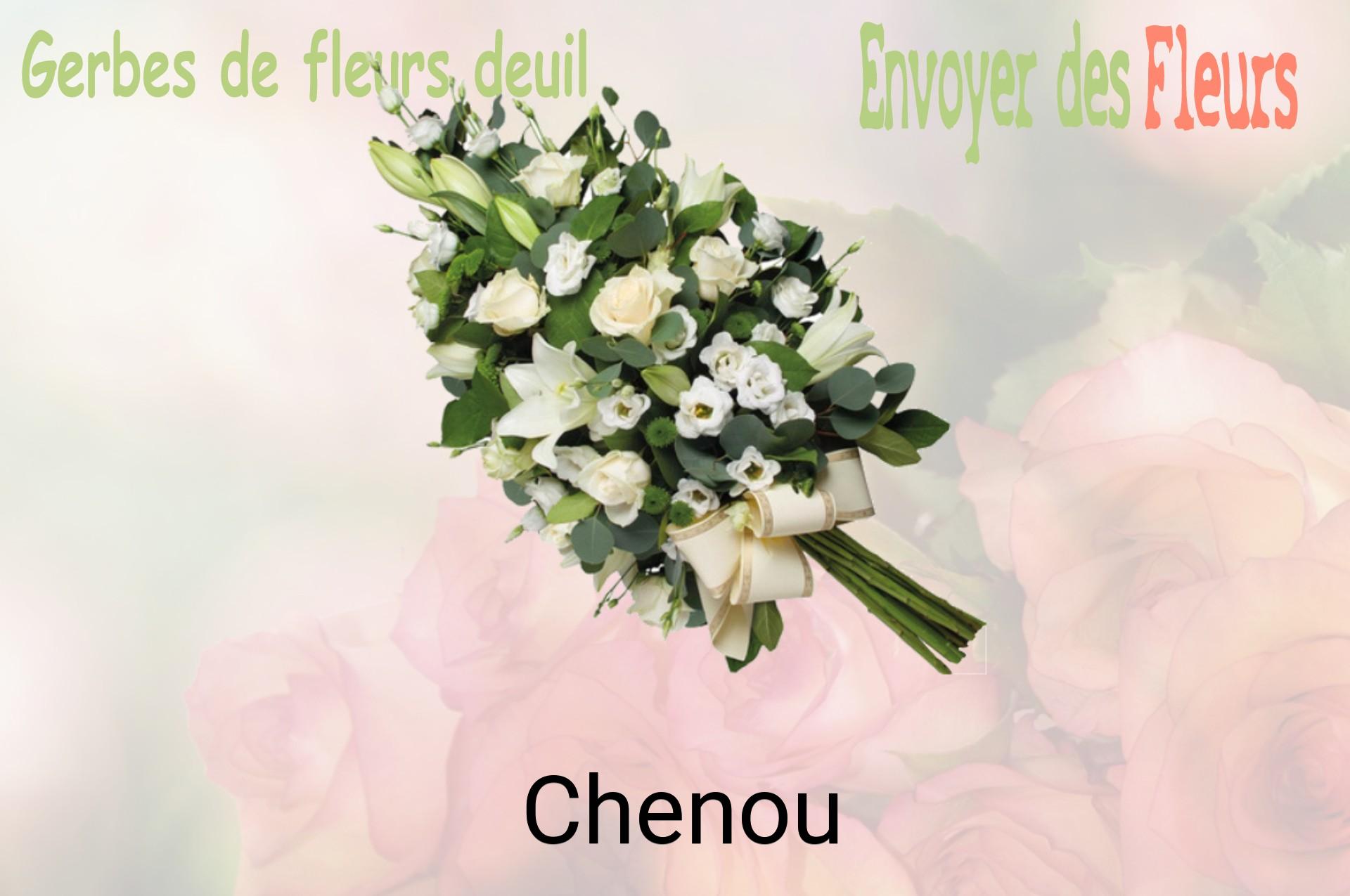 Gerbe de fleurs de deuil livrée à Chenou